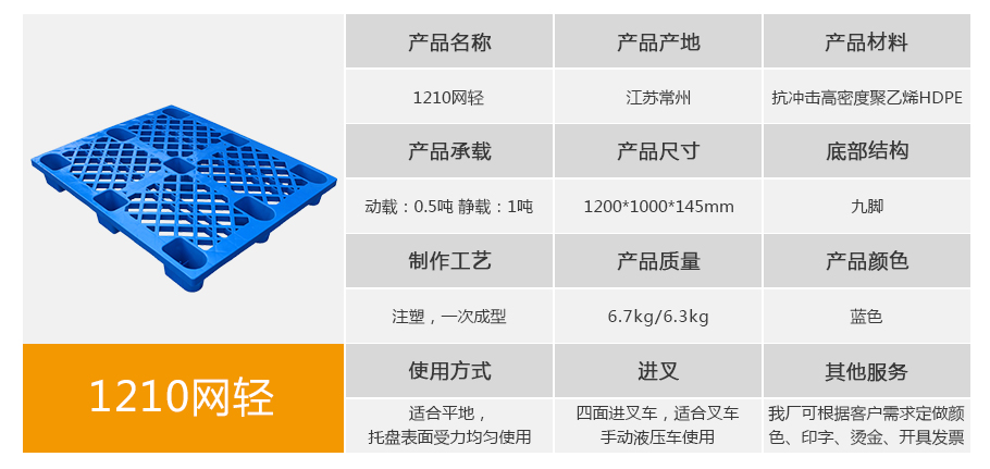 william威廉中文官网1210网格九脚塑料托盘