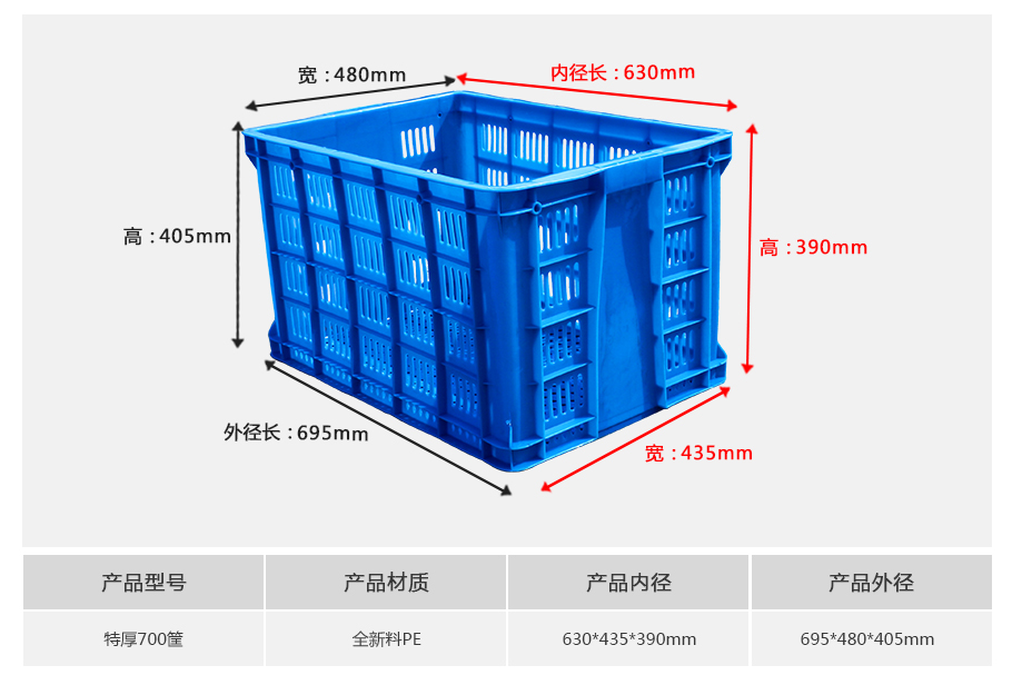 william威廉中文官网700塑料周转筐厚筐 william威廉中文官网700塑料周转筐厚筐
