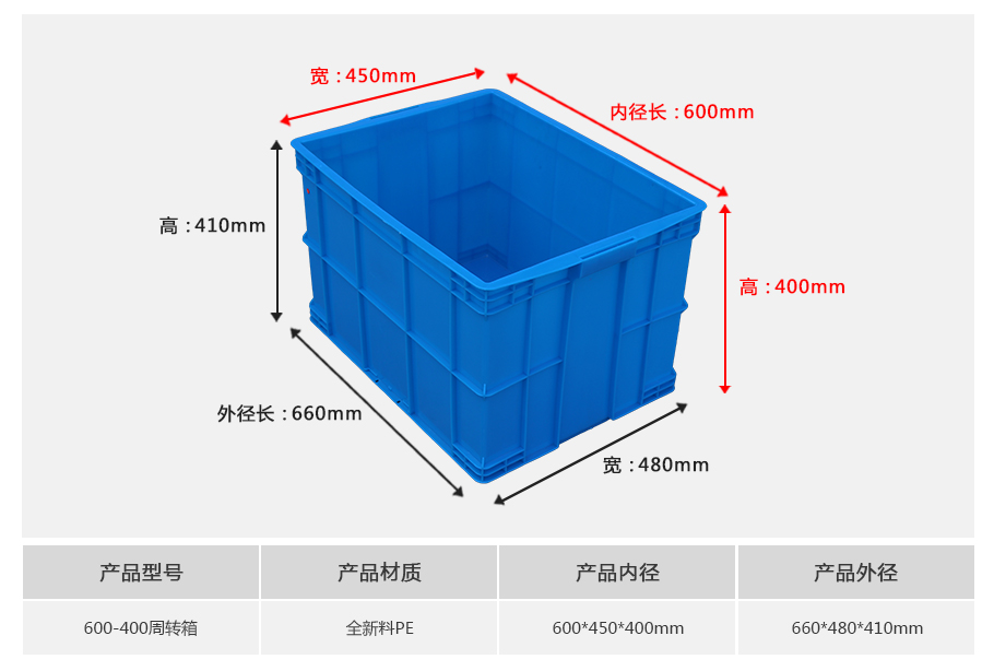 william威廉中文官网600-400塑料周转箱