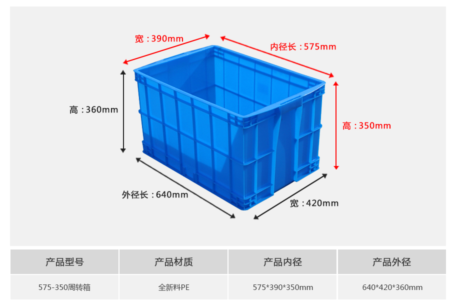 william威廉中文官网575-350塑料周转箱