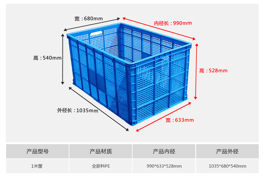 william威廉中文官网1米塑料周转筐