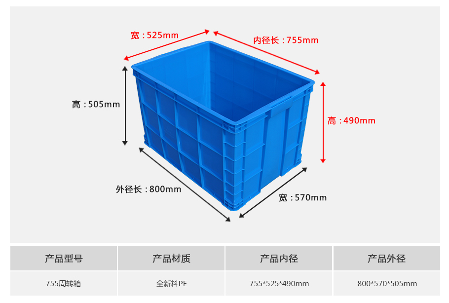 william威廉中文官网755塑料周转箱